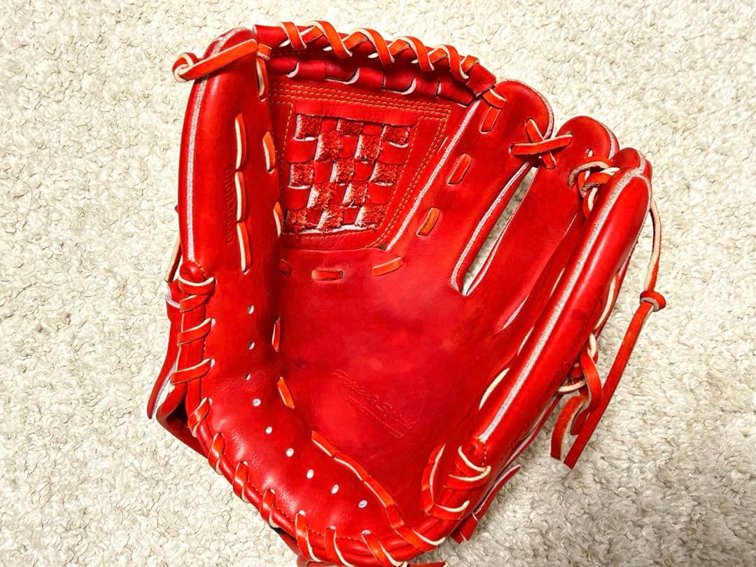 【美品】源田モデル 軟式グローブ レッド