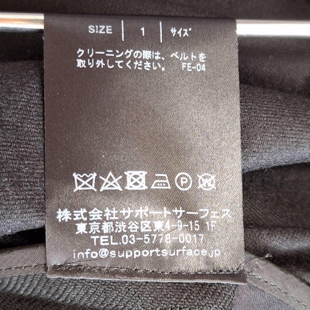 美品✨サポートサーフェス ハイネックワンピース ドレス 半袖 ベルト ブラック