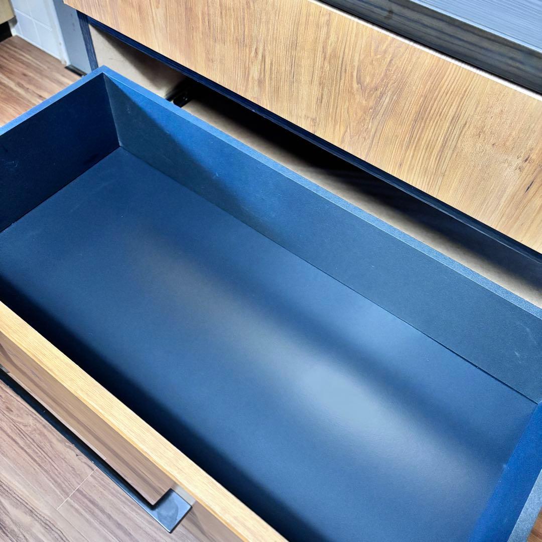【本日限定値下げ】キッチンカウンター120 大川家具 バイカラーダイニングボード