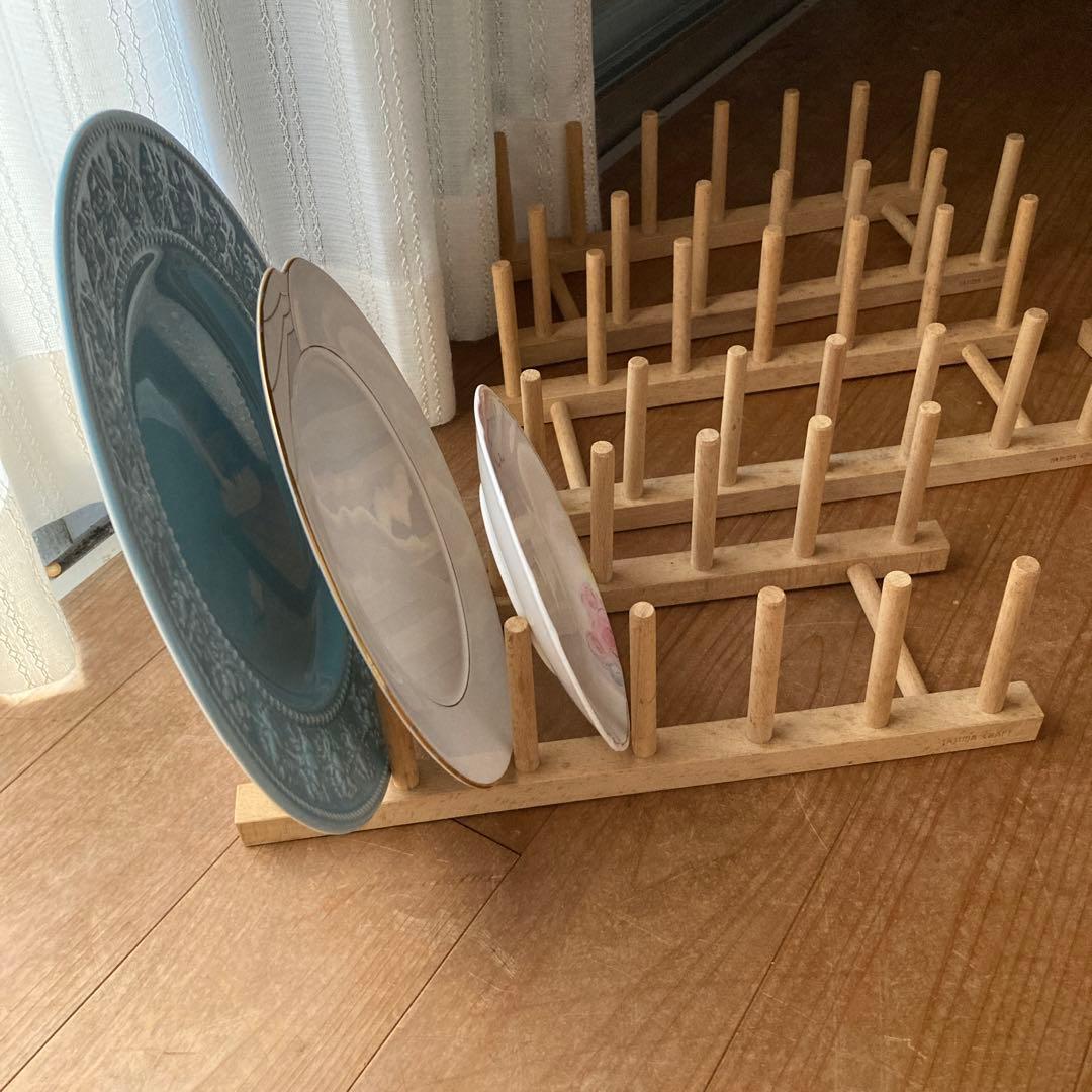 木製皿立て5個セット
