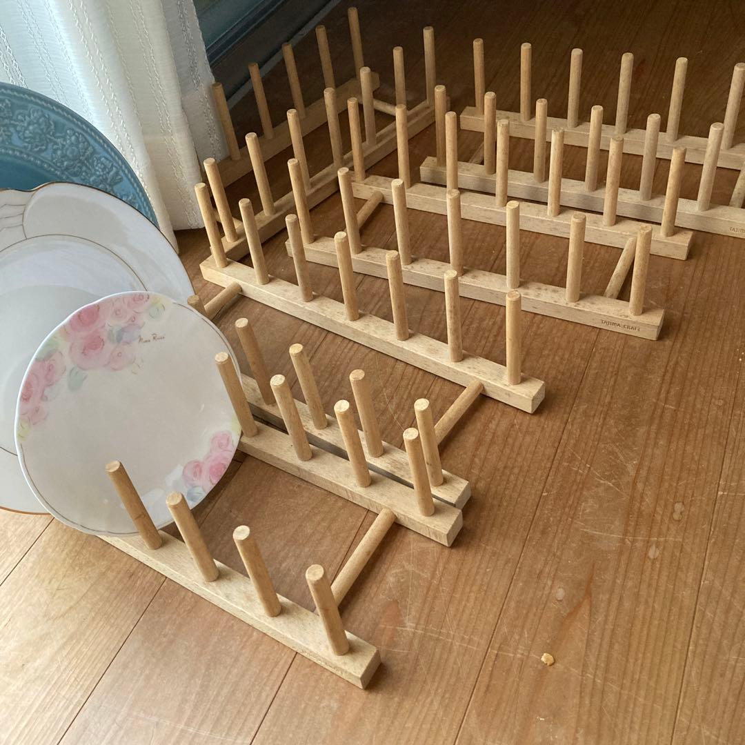 木製皿立て5個セット