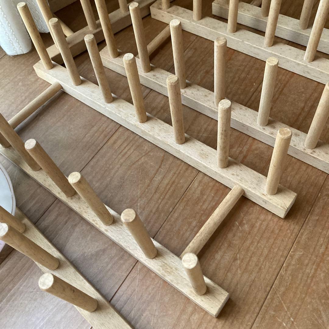 木製皿立て5個セット