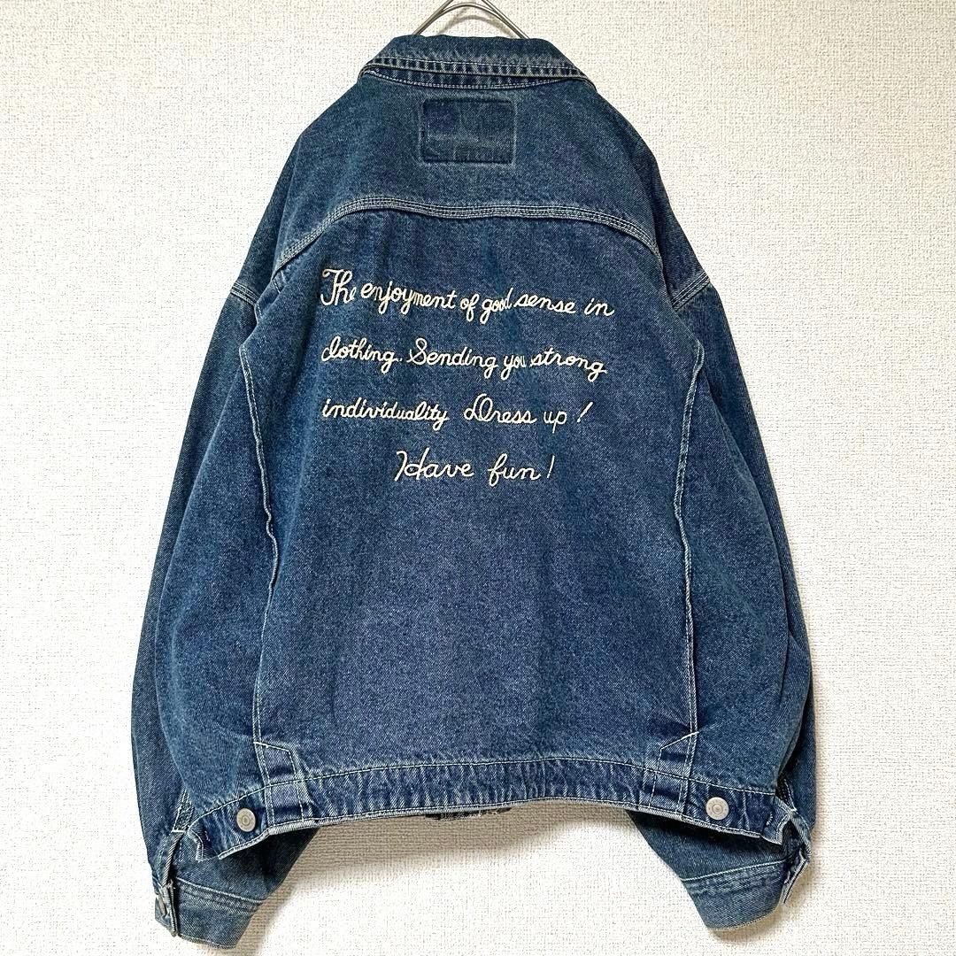 ヴィンテージ エドウィン EDWIN デニムジャケット クラウン刺繍 ジップ M