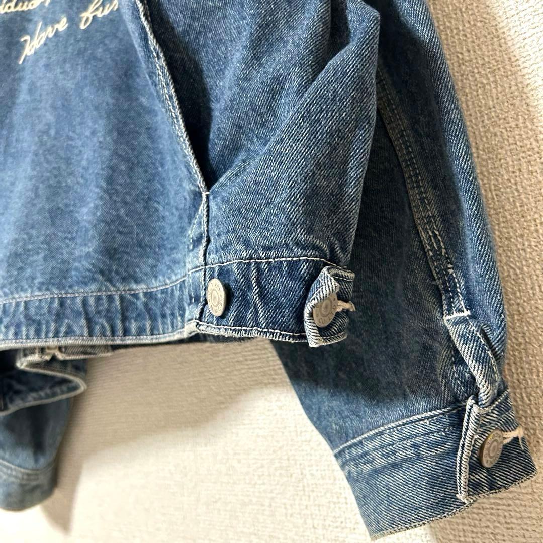 ヴィンテージ エドウィン EDWIN デニムジャケット クラウン刺繍 ジップ M