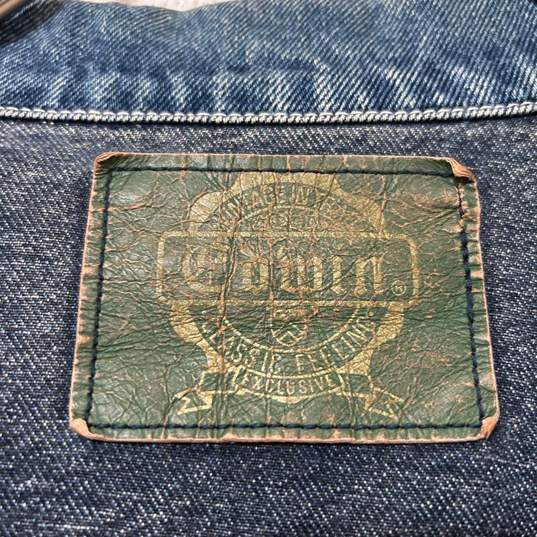 ヴィンテージ エドウィン EDWIN デニムジャケット クラウン刺繍 ジップ M