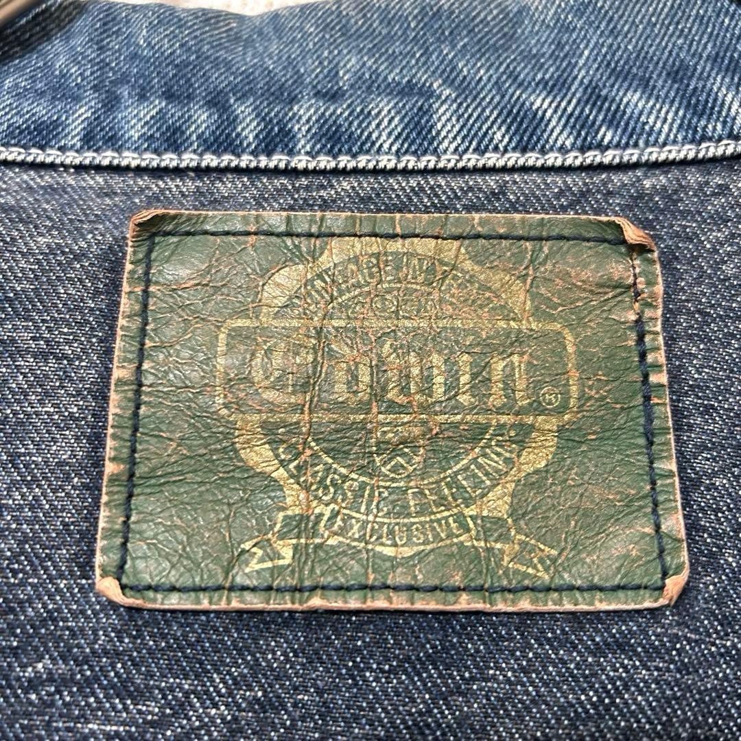 ヴィンテージ エドウィン EDWIN デニムジャケット クラウン刺繍 ジップ M