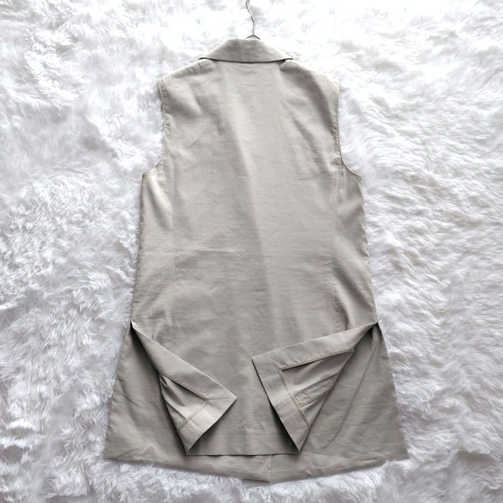 極美品✨️Theory【M】ジレ　サイドスリットリネンベスト　春夏　麻混　白