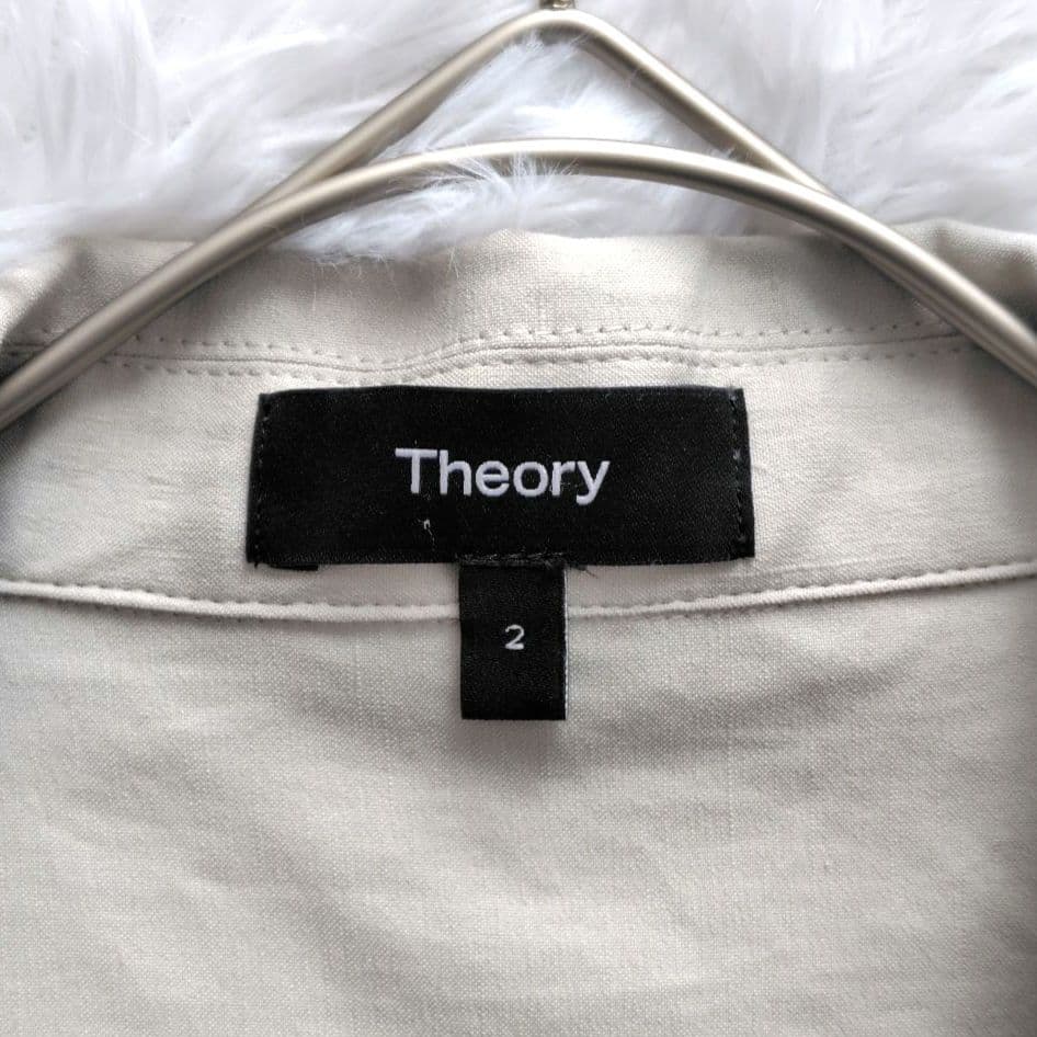 極美品✨️Theory【M】ジレ　サイドスリットリネンベスト　春夏　麻混　白