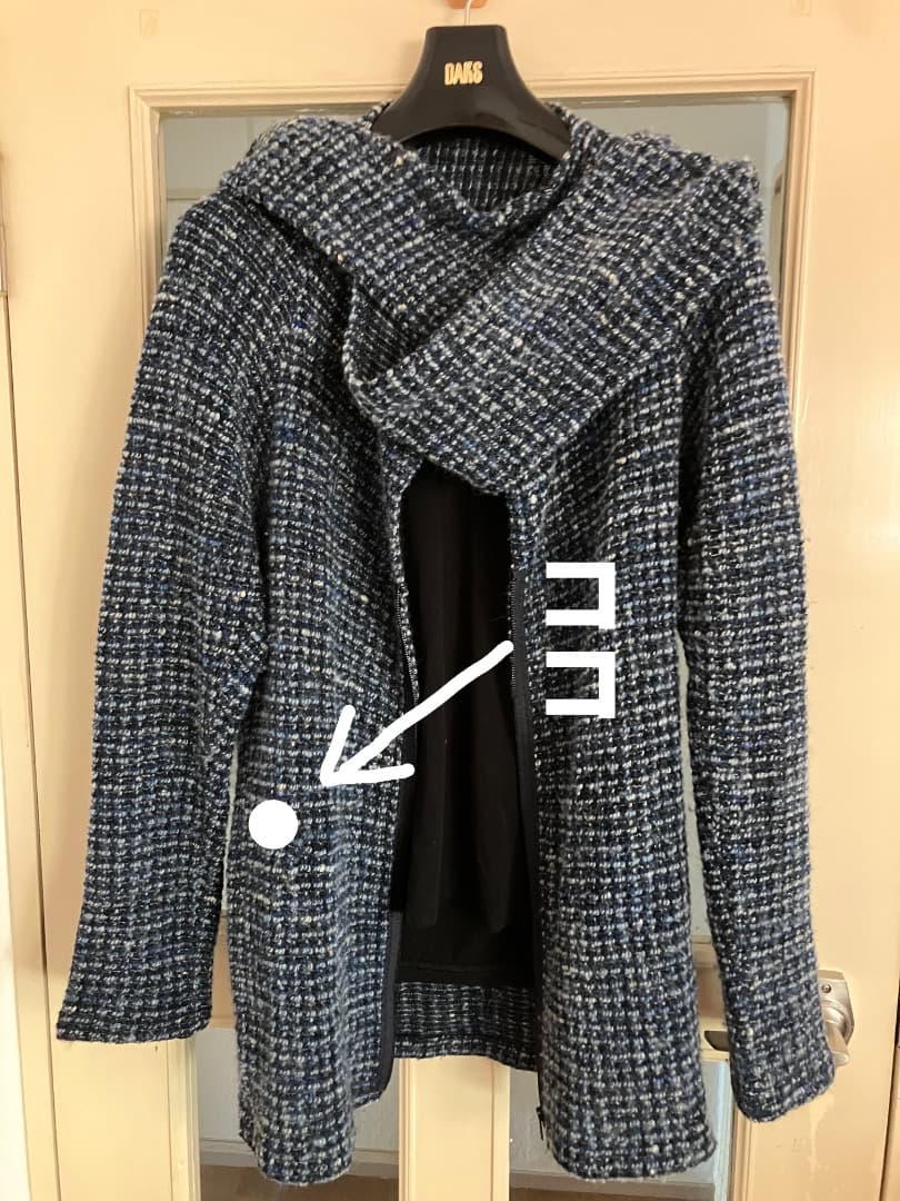 Yohji Yamamoto ヨウジヤマモト　ツイード カーディガン ジャンク