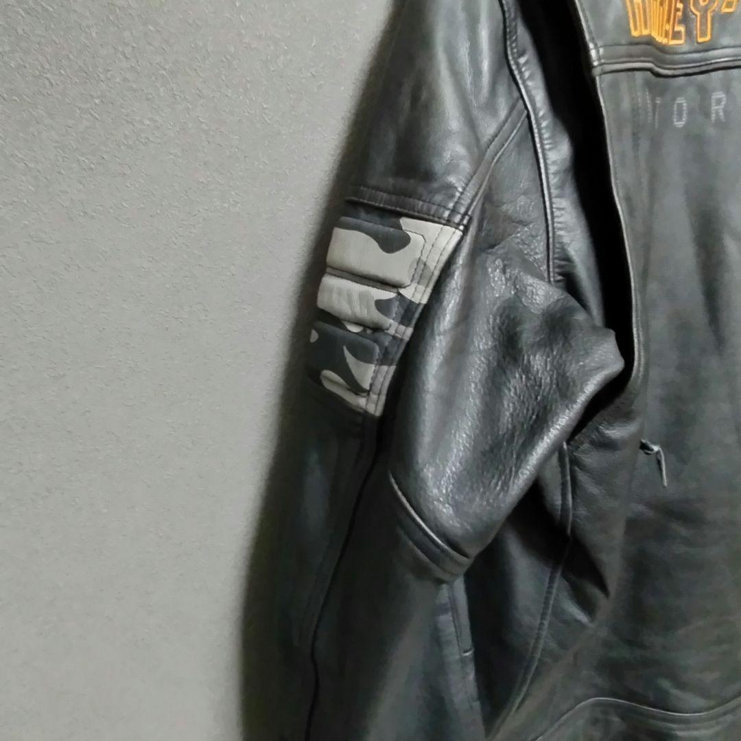 HARLEY-DAVIDSON ブラックシングルレザージャケット Lサイズ