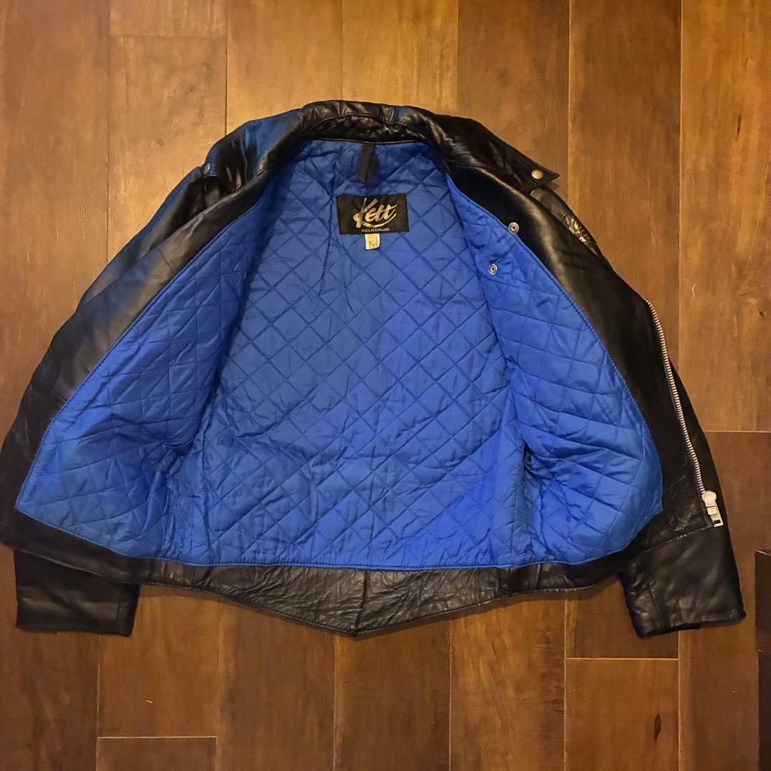 70s〜80s uk vintage kett レザーダブルライダースジャケット