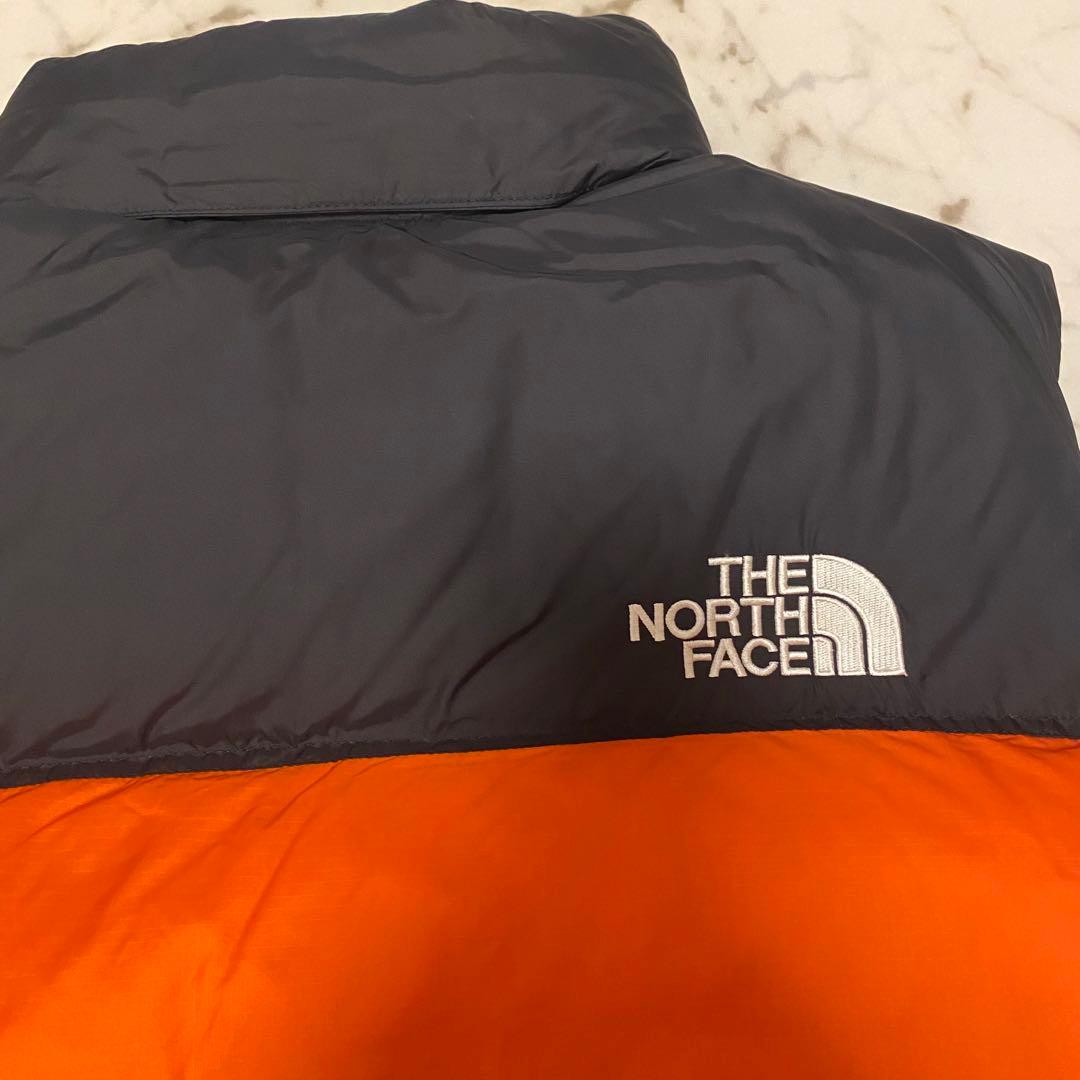 THE NORTH FACE ダウンベスト オレンジ/ブラック