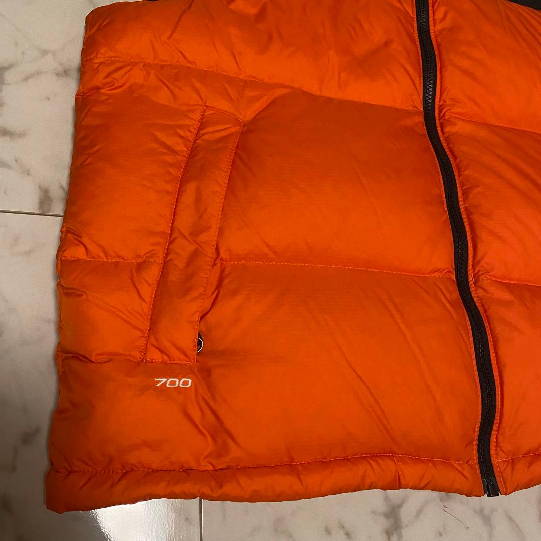 THE NORTH FACE ダウンベスト オレンジ/ブラック