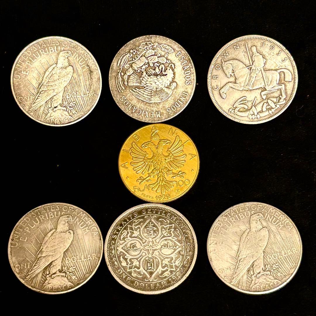 まとめて　7枚セット　海外古錢 銀貨　　金貨　激安