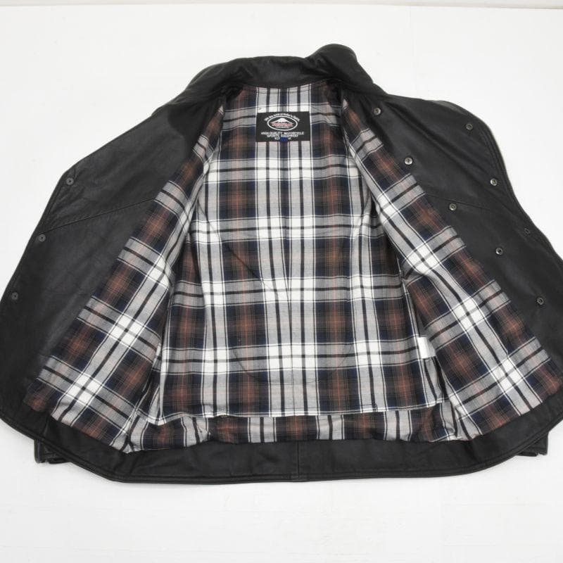 未使用◇クシタニ◇レザーWライダース パッド入り◇sizeL◇ブラック