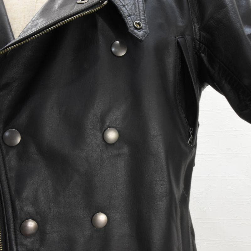 未使用◇クシタニ◇レザーWライダース パッド入り◇sizeL◇ブラック