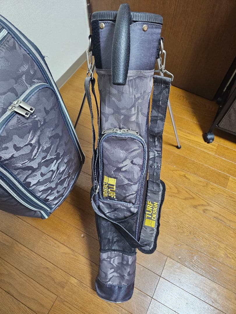 ターフデザイン キャディバッグ カーキ 9.5型 スタンドバック収納式