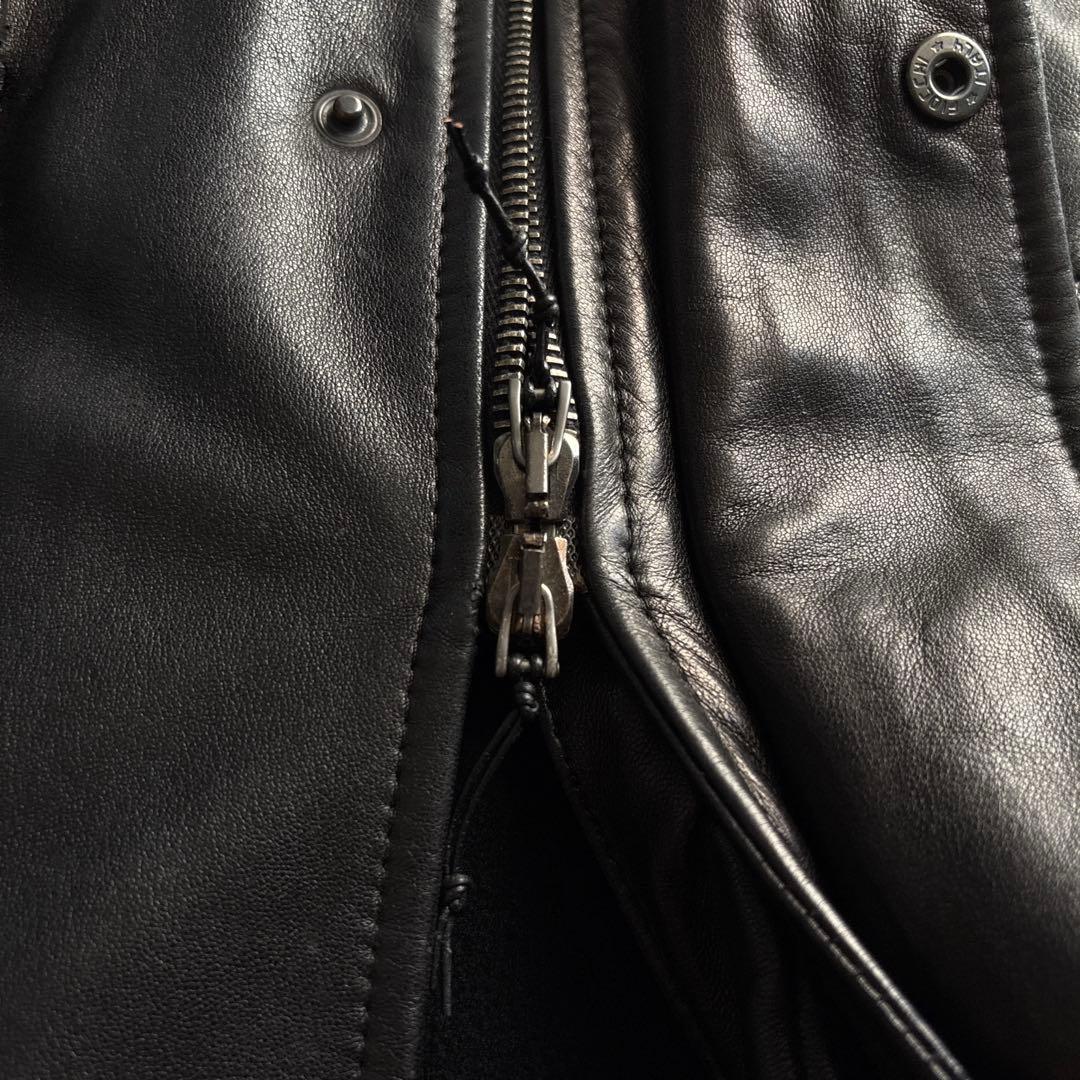 極美品■Ralph Lauren Parple Label ラムレザーコート 黒