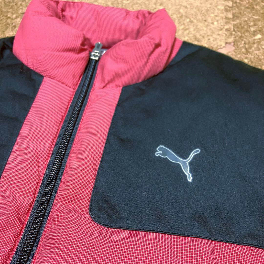 【極美品】プーマPUMAダウンベストゴルフウェア ジャケットMメンズピンク黒