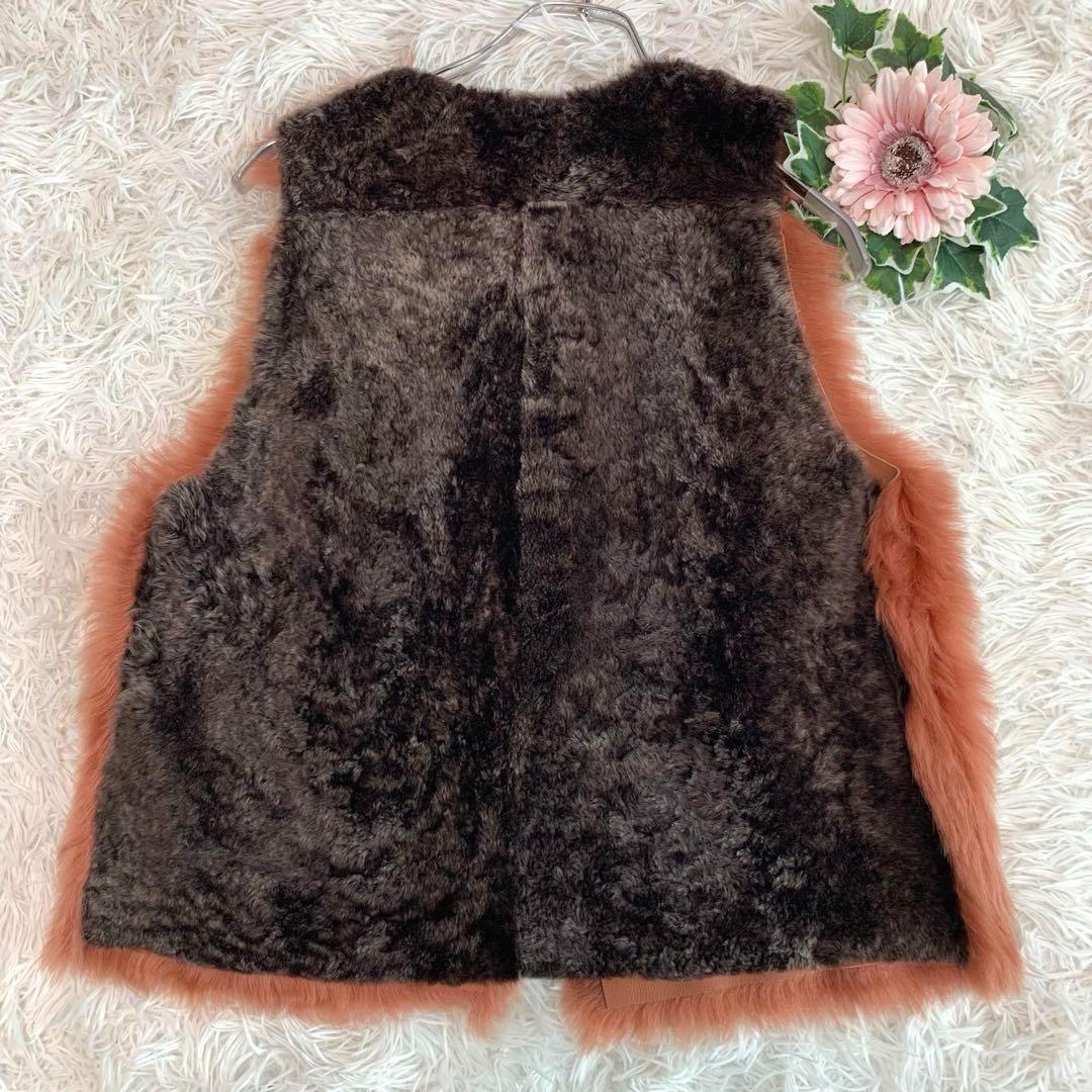 美品/定価20万◆カールドノヒュー リアルムートンベスト ジレ リバーシブル