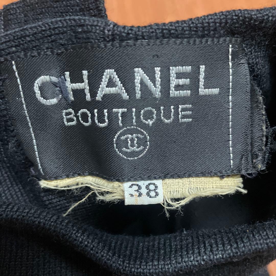 CHANEL シャネル ロングワンピース 黒 ブラック サイズ38