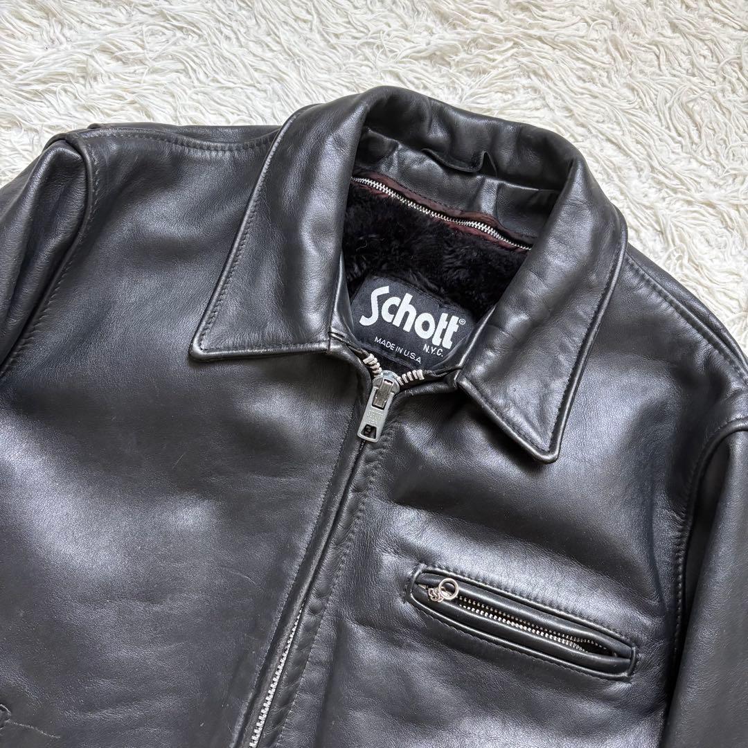 schott 642 レザージャケット　シングルライダース　USA製 40 黒