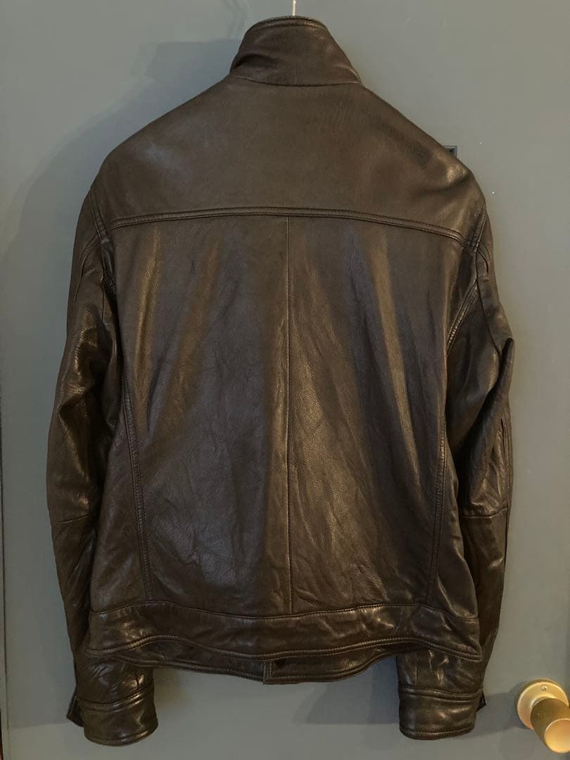 RYKIEL HOMME リキエルオム ラムレザージャケット羊革 ロゴボタン 黒