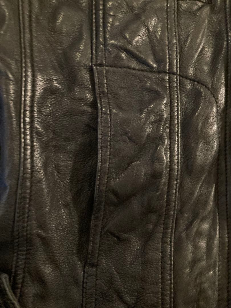 RYKIEL HOMME リキエルオム ラムレザージャケット羊革 ロゴボタン 黒