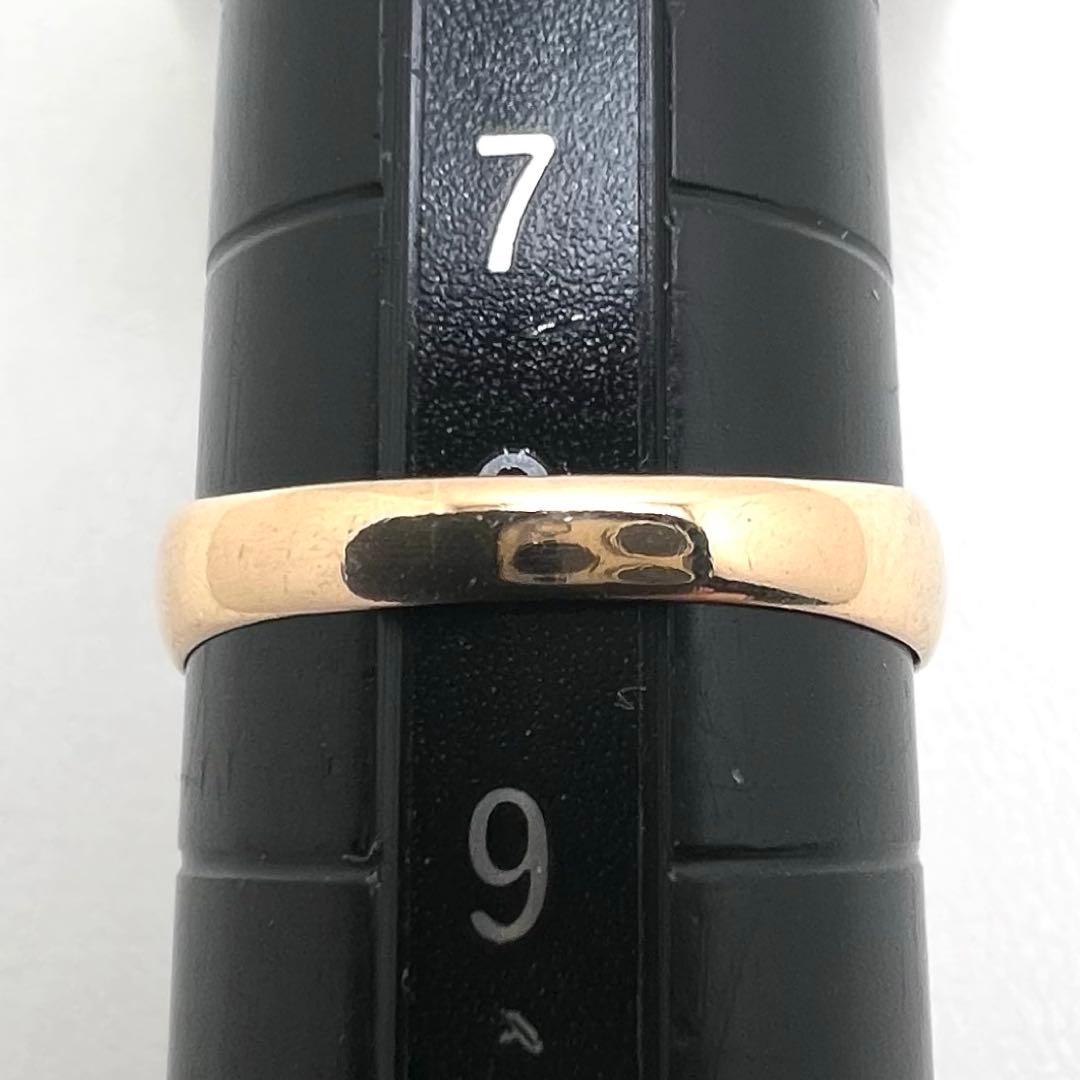 K18 リング　幅5㎜〜2.2㎜ ダイヤ　8号　2.03 g