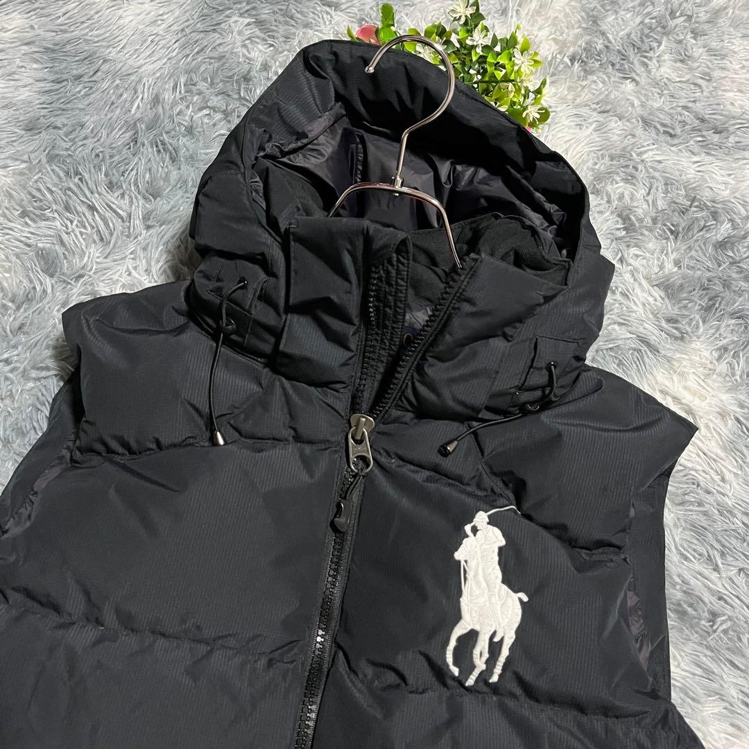 美品　POLO RALPH LAUREN ダウンベスト　現行　QRコード　黒　M