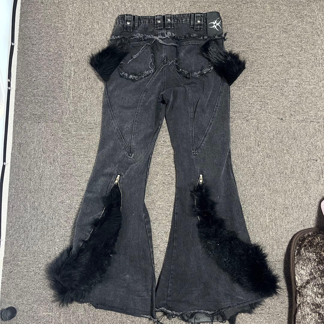 パンツ cozy worldwide fur flare jeans
