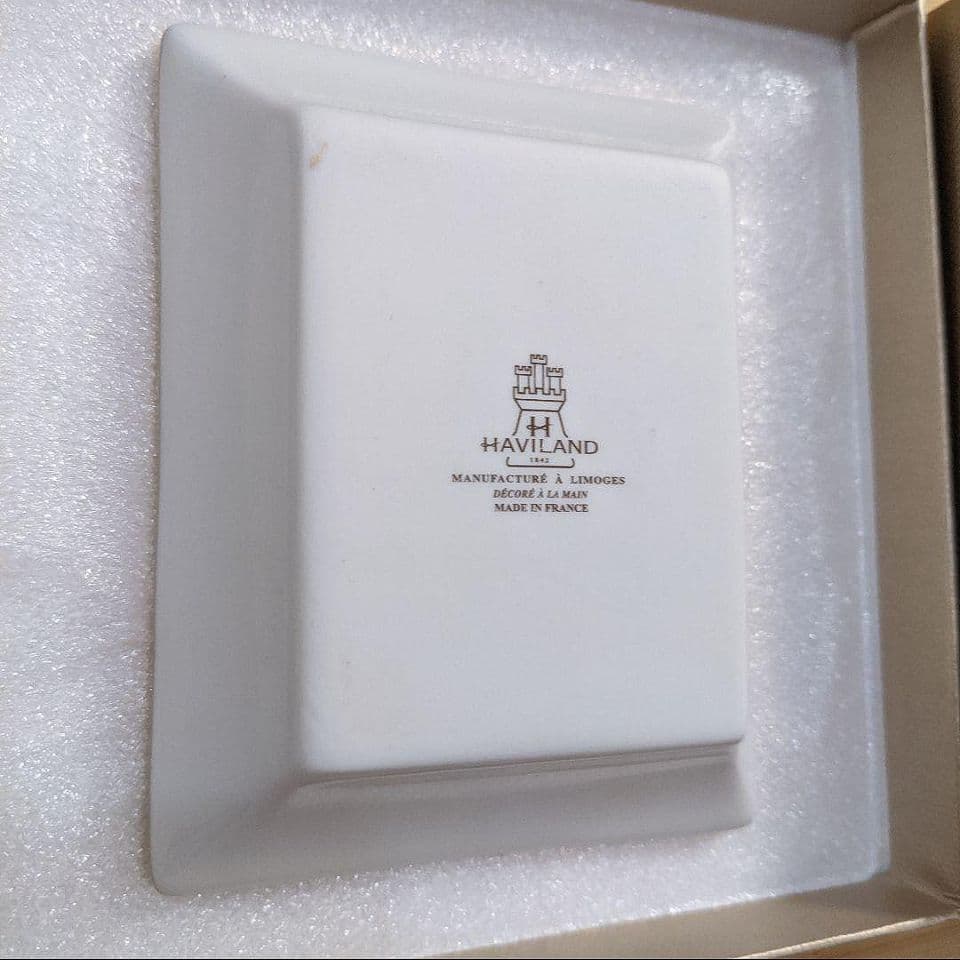 Haviland アビランド ミニトレイ フランス製 金彩 絵皿 夫婦鶴