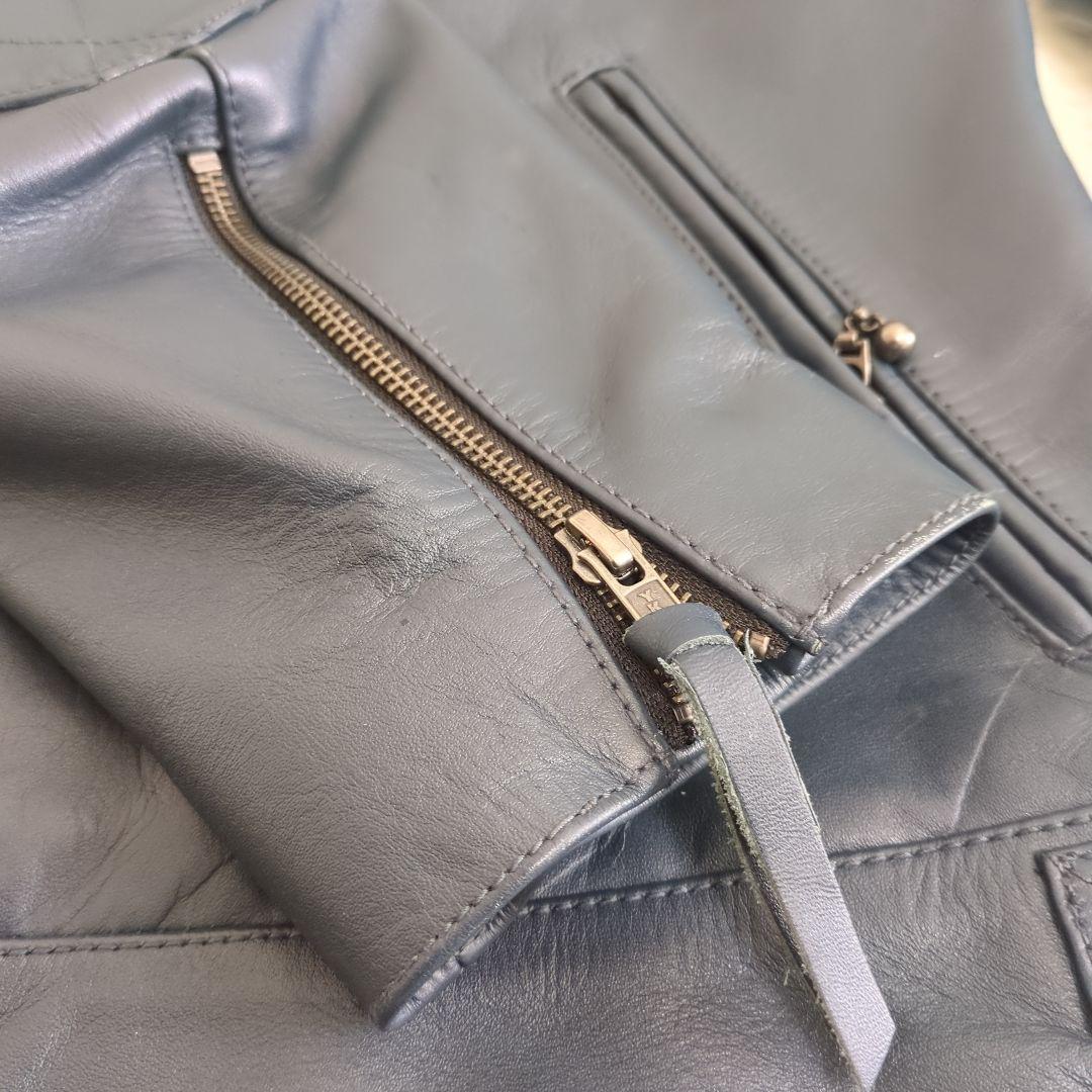 【美品】Haruf ハルフ　レザージャケット　シングルライダース　牛革　３L