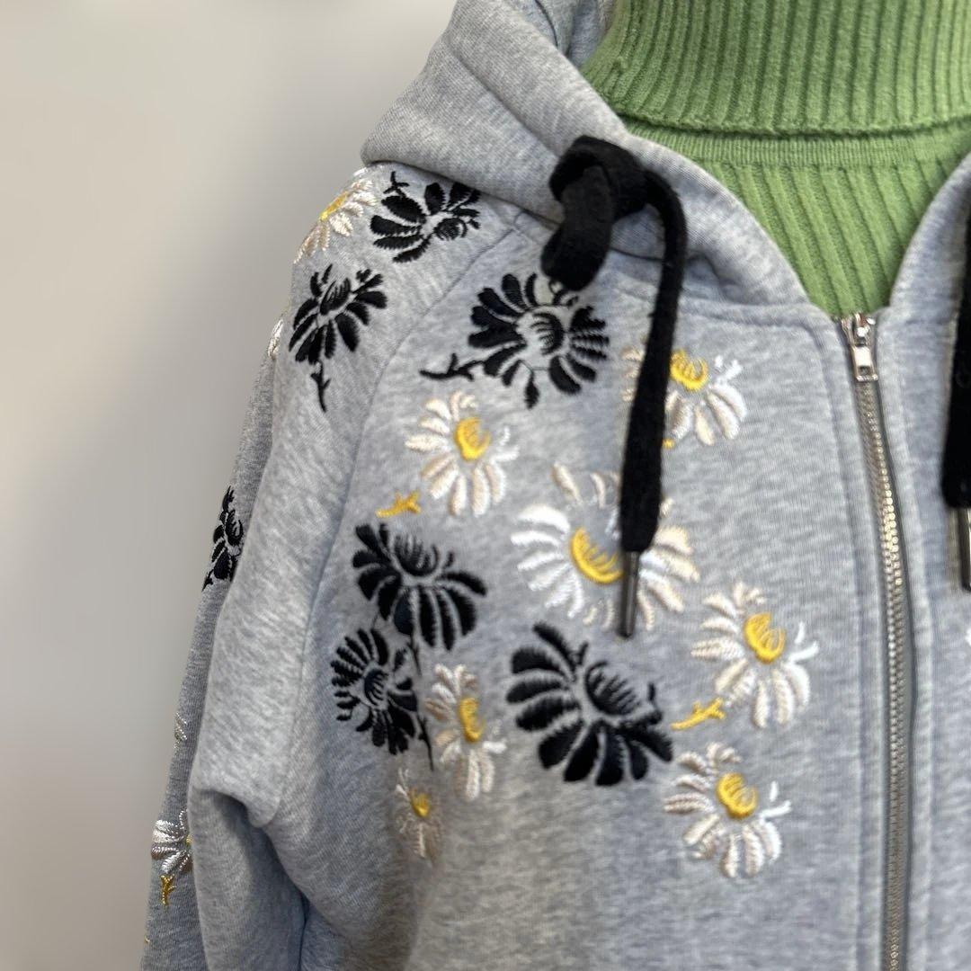 ottod'Ame 花柄刺繍 パーカー グレー大人気⭐︎月曜日迄プライス