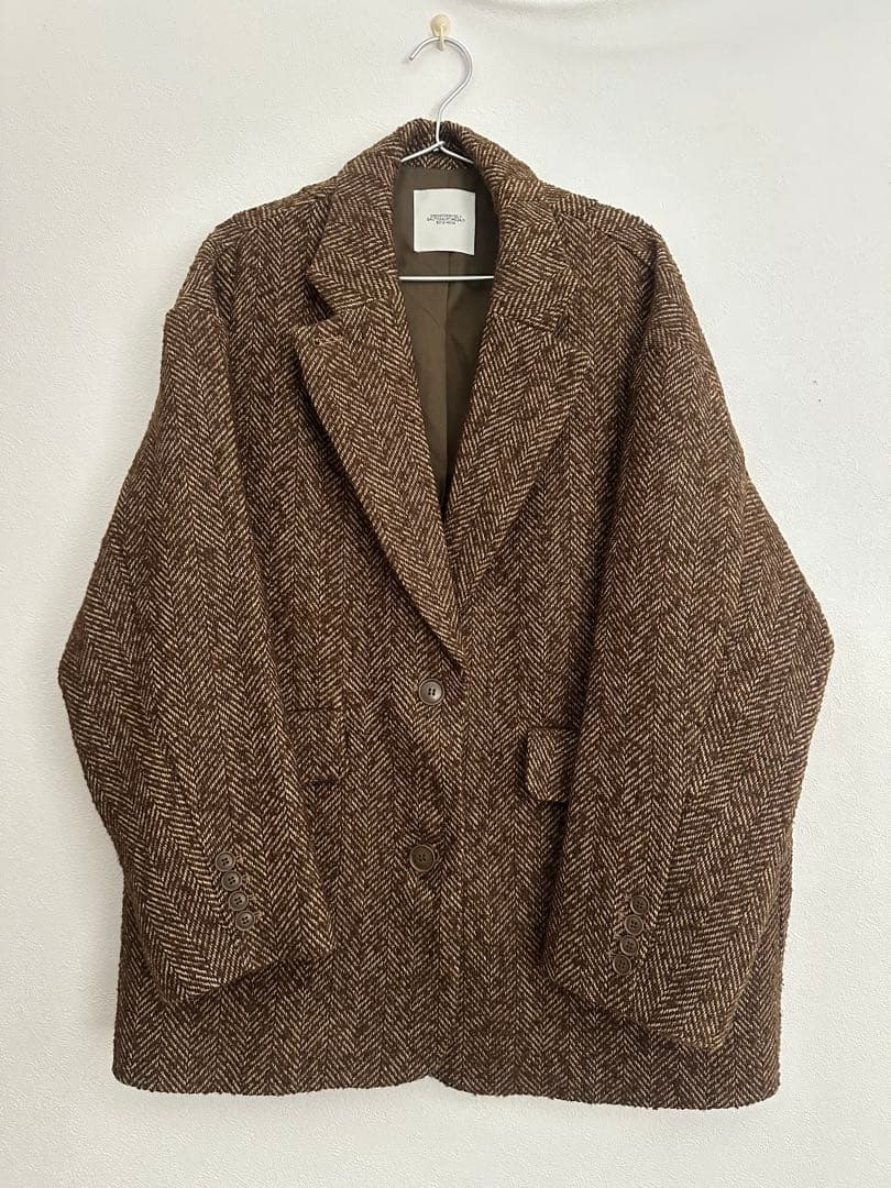 & DROBE ヘリンボーン ジャケット コート