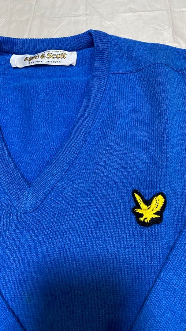 ライル&スコット　Lyle & Scott セーター　ラムウール　青　Ｌ位