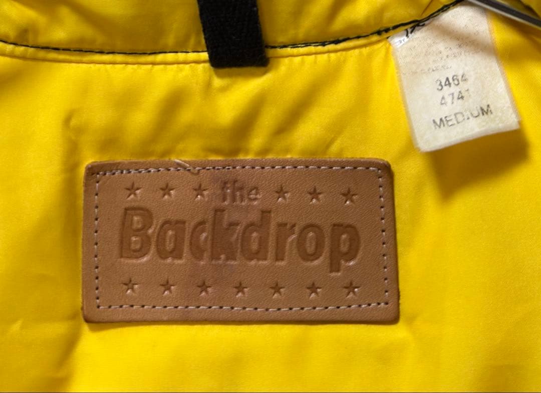 the Backdrop バックドロップ　レザーヨーク ダウンベスト　M　紺