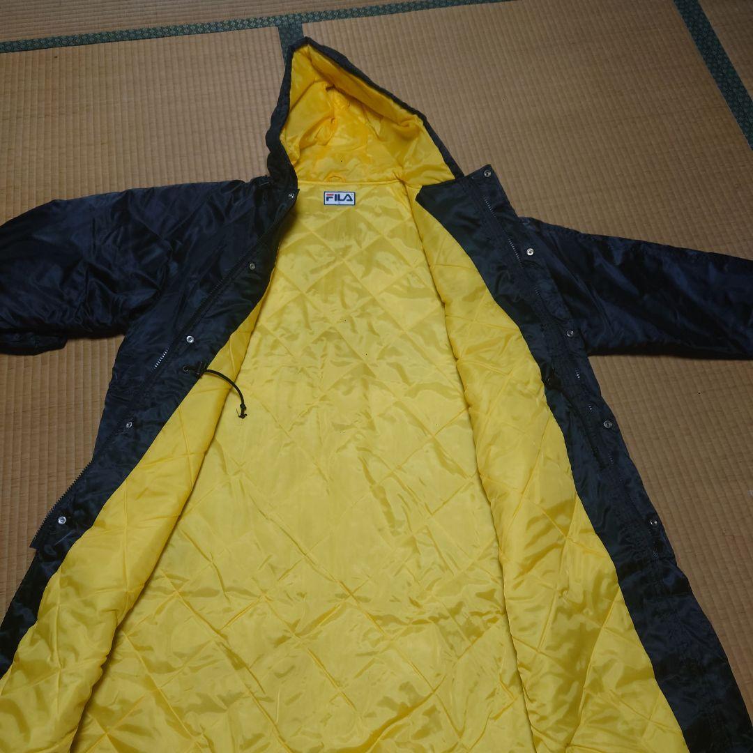 FILA ベンチコート 黒 フード付き サイズL・レトロ