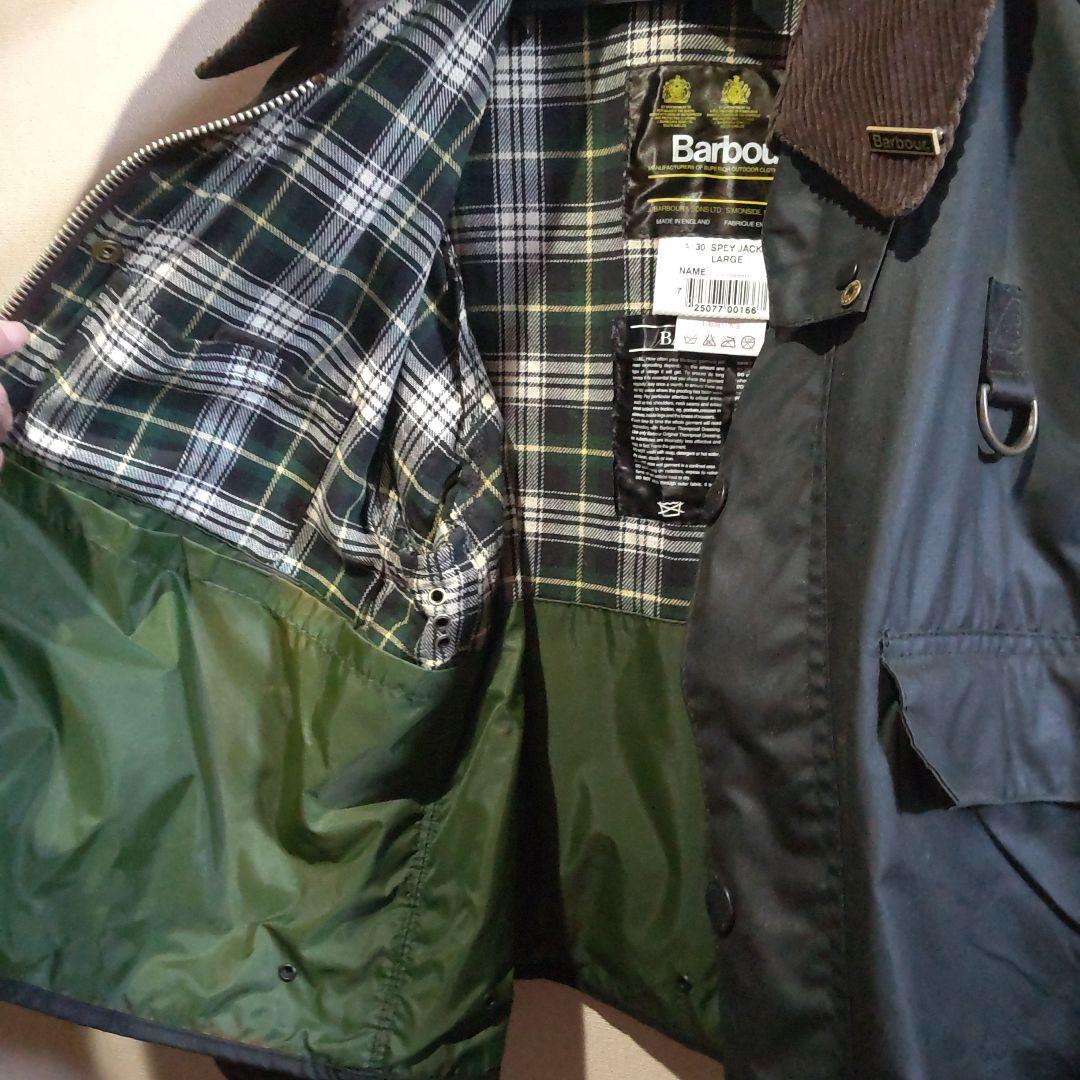 Barbour Spey Jacket LARGE ブラック/グリーン