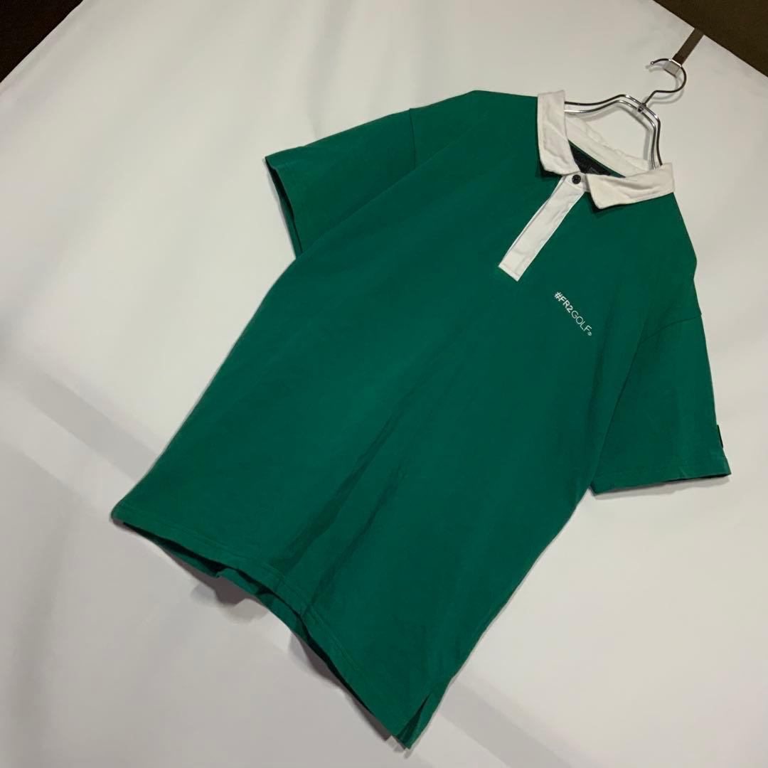 【希少】 FR2 golf ポロシャツ　グリーン×ホワイトカラー