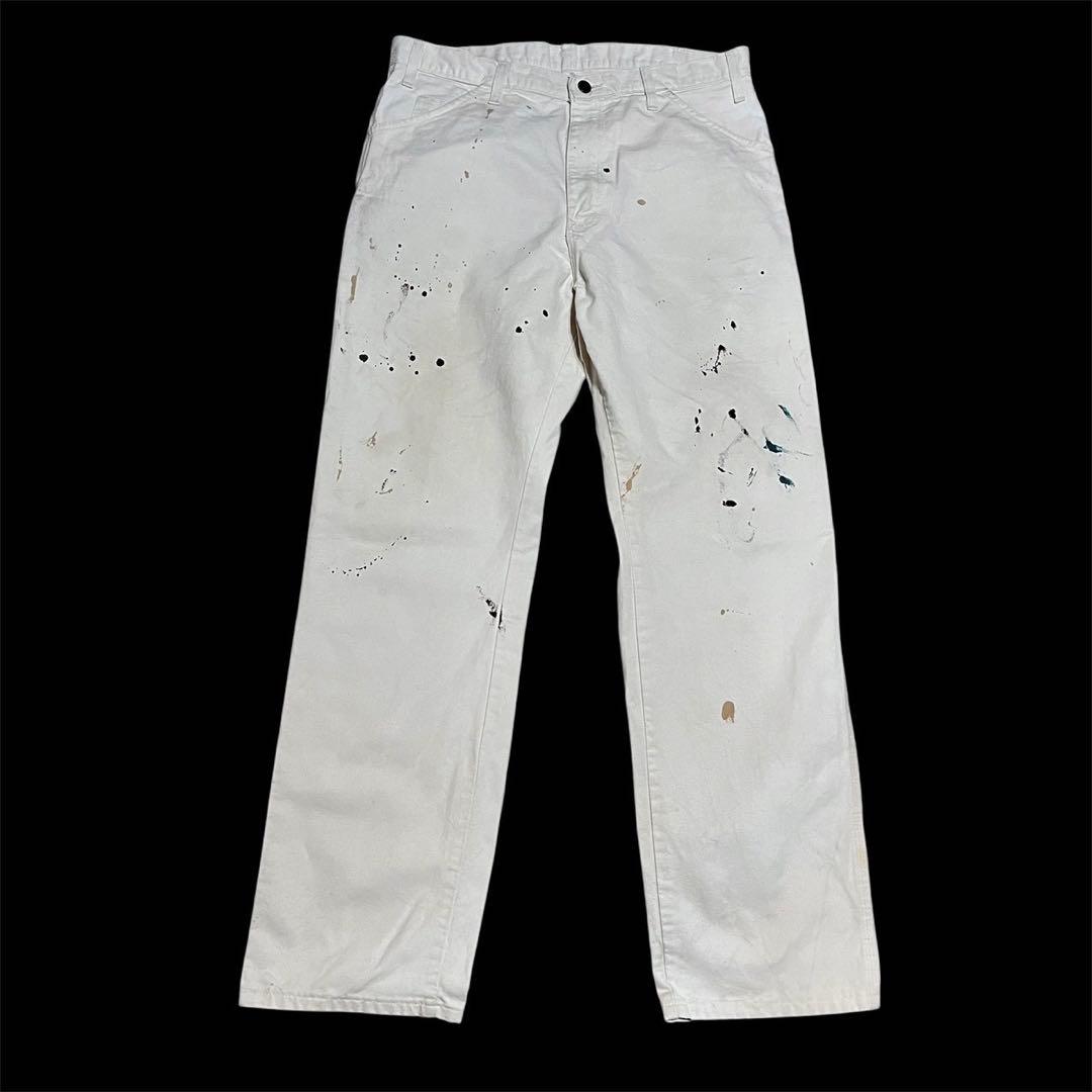 90s Dickies ペンキ ペインターパンツ ディッキーズ 白 W85