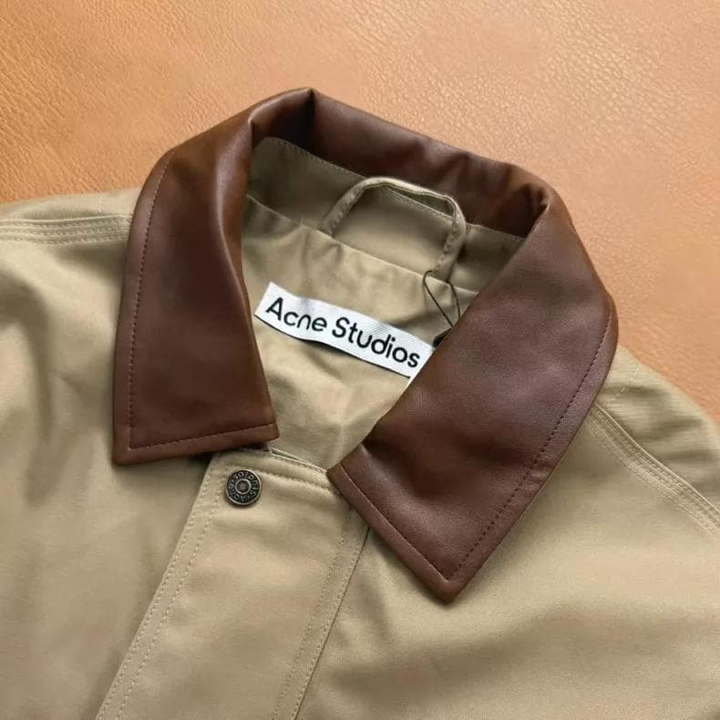 Acne Studios ベージュ ジャンパー・ブルゾン レザー襟付き