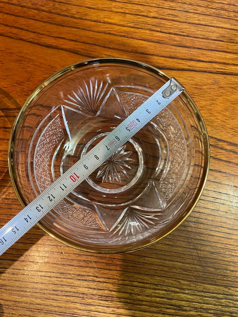 hoyacrystal 煮物椀　金彩　切子　菊繋ぎ柄　ホヤクリスタル×1