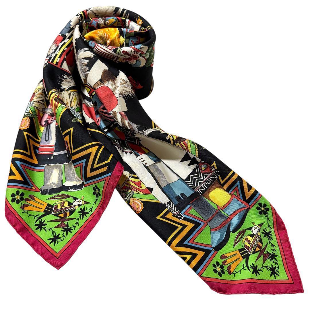 エルメス HERMES スカーフ 【レア】Kachinas カチナ　カレ90