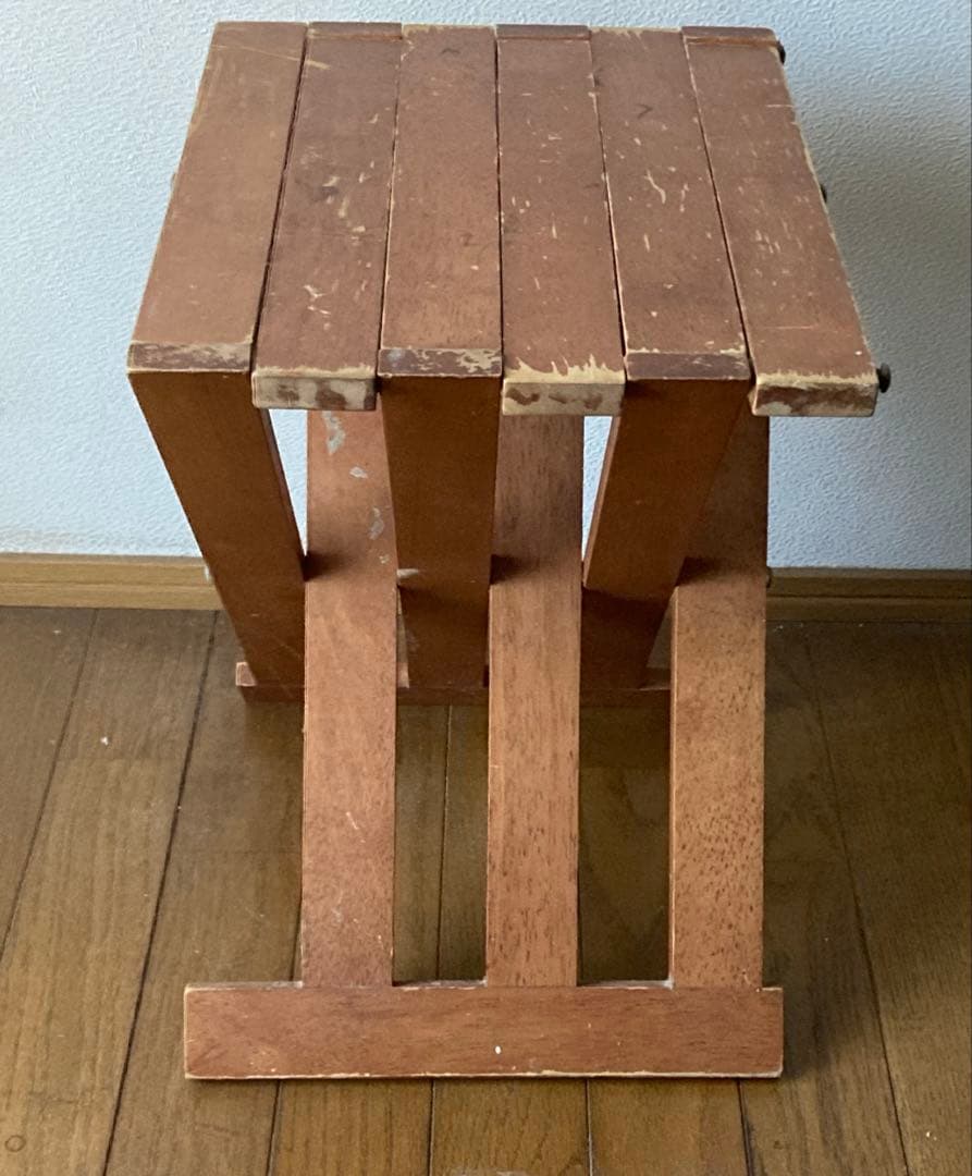 お値下げ♡早い者勝ち♡当時物　レトロなウッド製ミニ折りたたみ椅子♡