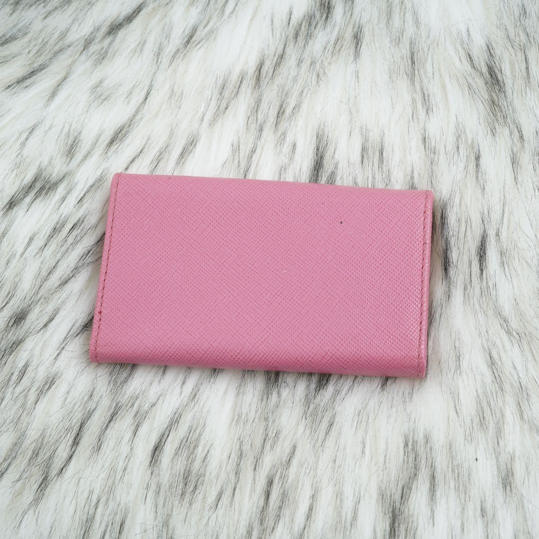 極美品　PRADA プラダ　キーケース　サフィアーノレザー　ピンク