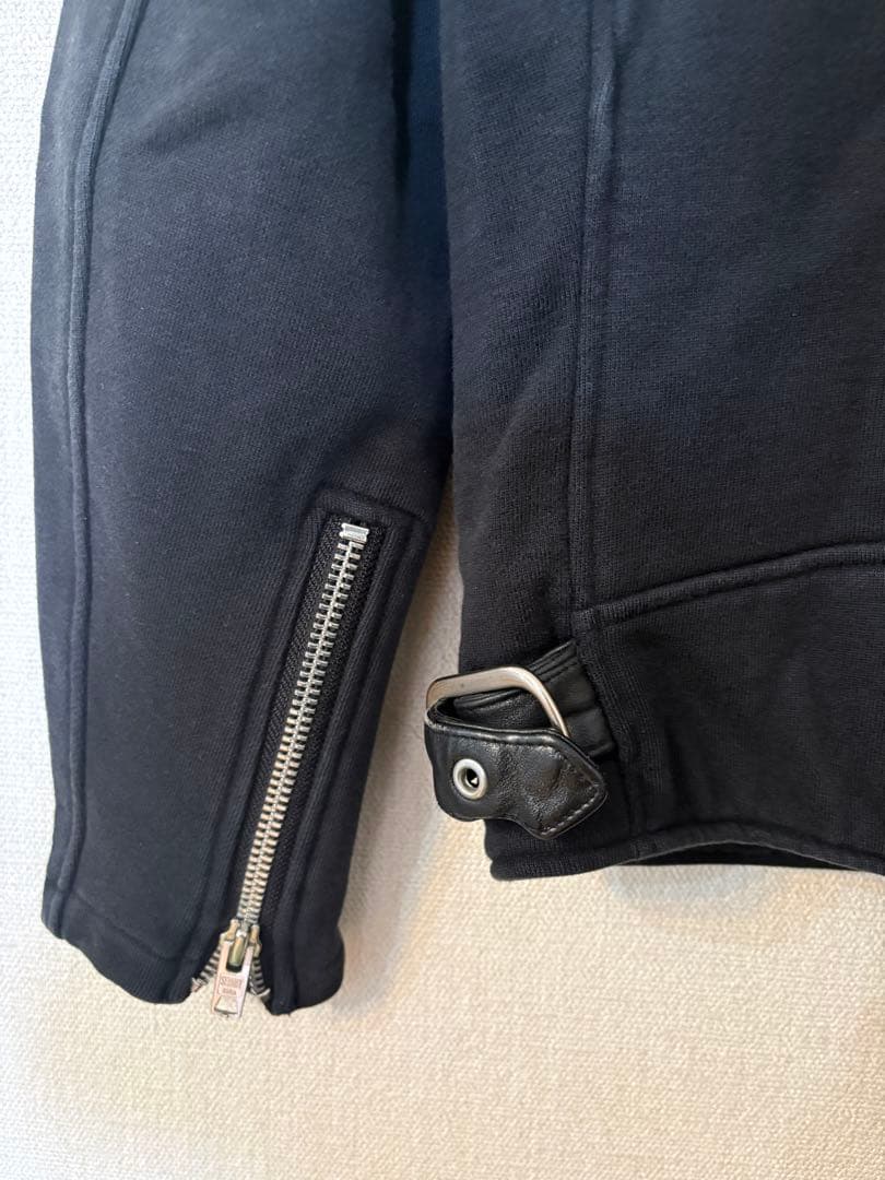 Schott/ショット/スウェットダブルライダースジャケット/size38/黒