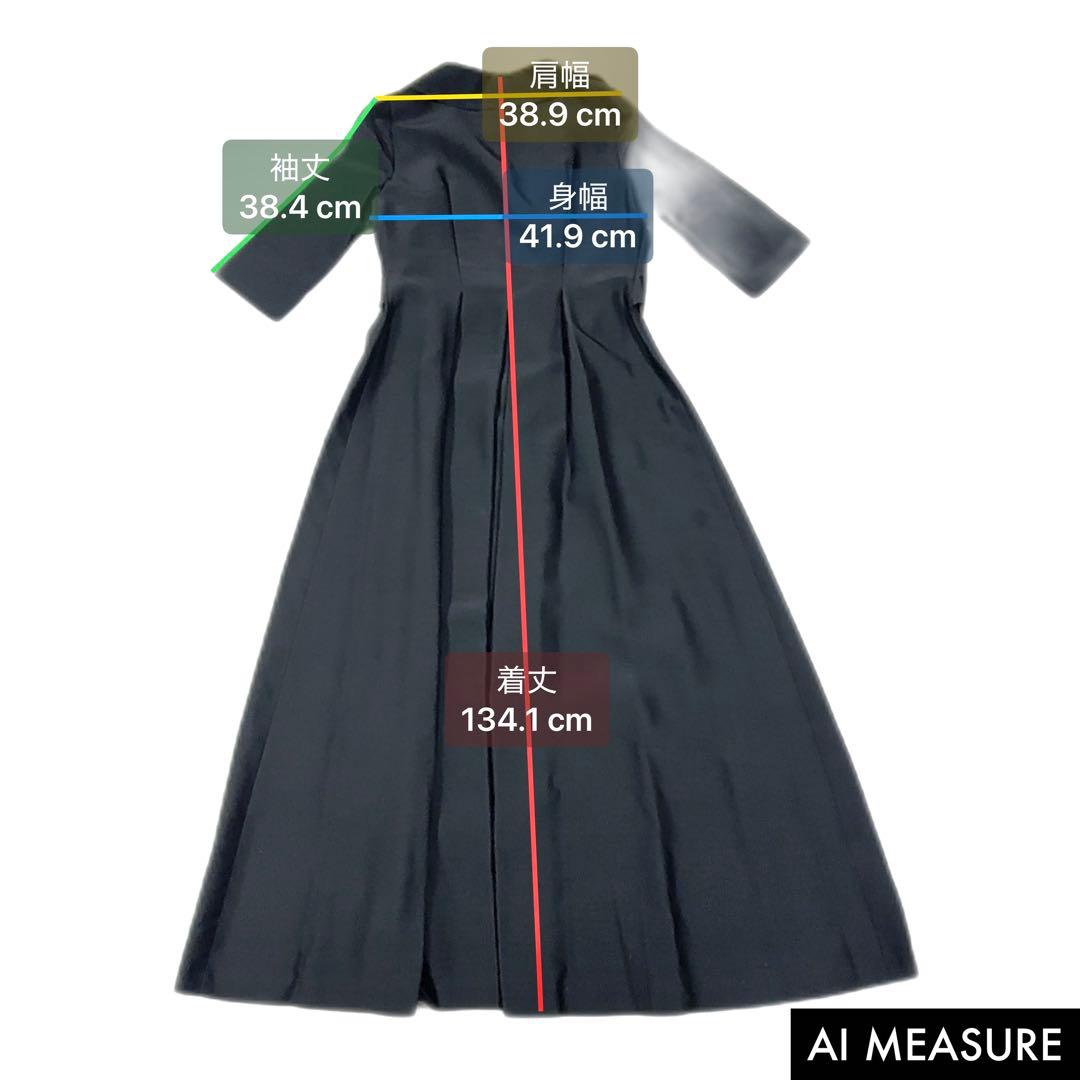 【美品】Sybilla ロングワンピース シャンタン生地 フレア 黒 L相当