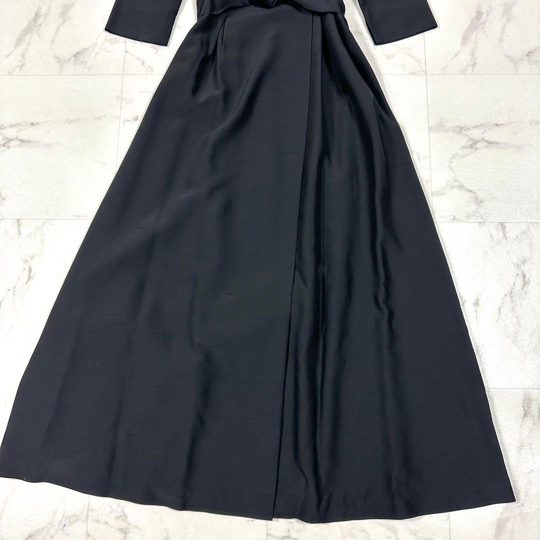 【美品】Sybilla ロングワンピース シャンタン生地 フレア 黒 L相当