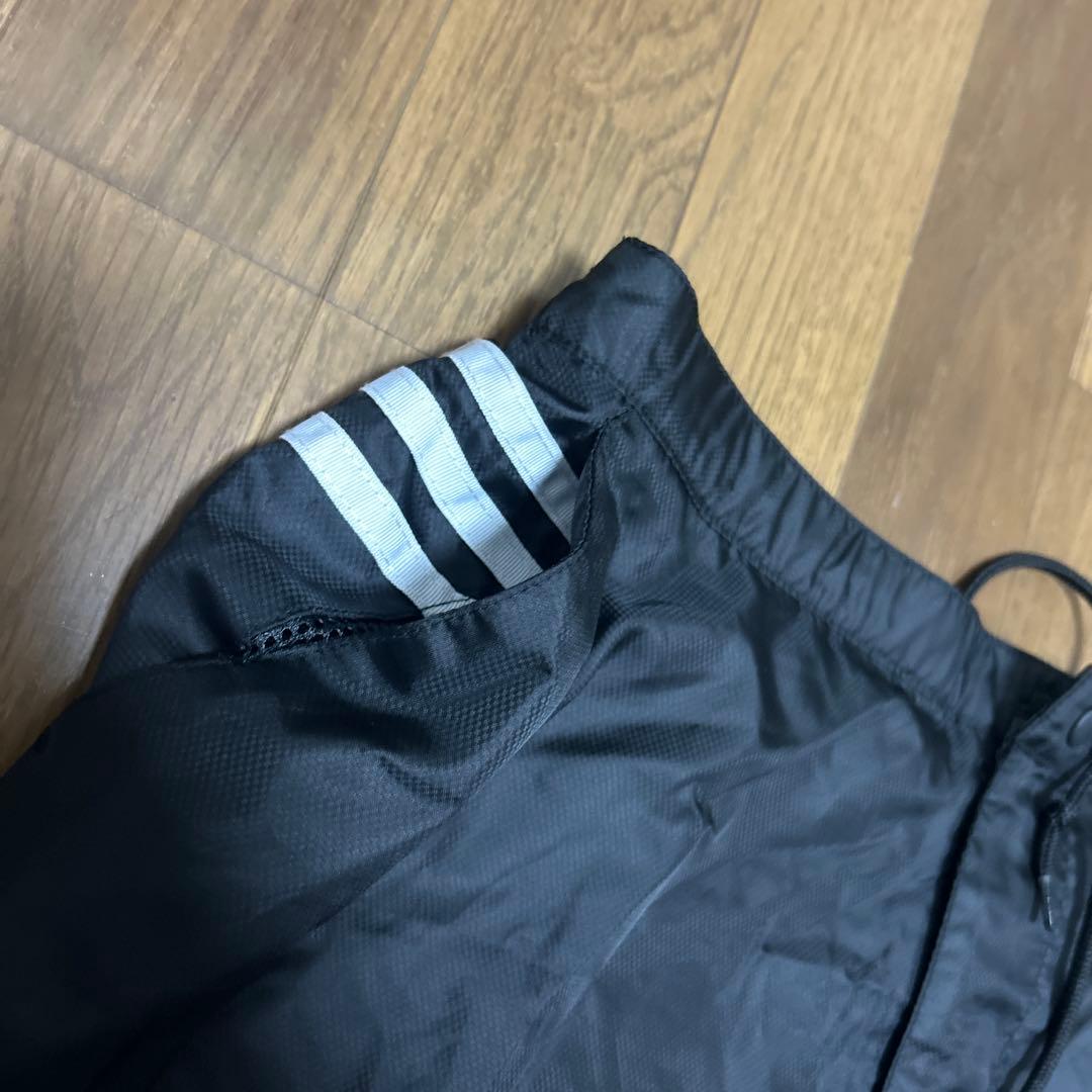 adidas ブラック ジャージ上下セット　ナイロンジャケット 黒　LL 中綿